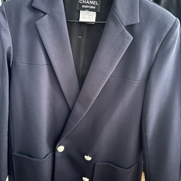 CHANEL Jackets & Blazers - Chanel Navy Blazer with pearl Chanel button gorgeous!